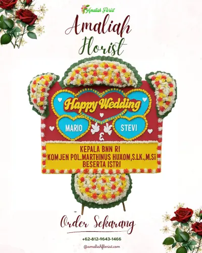 Karangan Papan Bunga Pernikahan di Sei Sikambing B